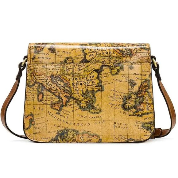 Patricia Nash Ilina Flap Crossbody Bag Vintage European Map - Picture 5 of 6